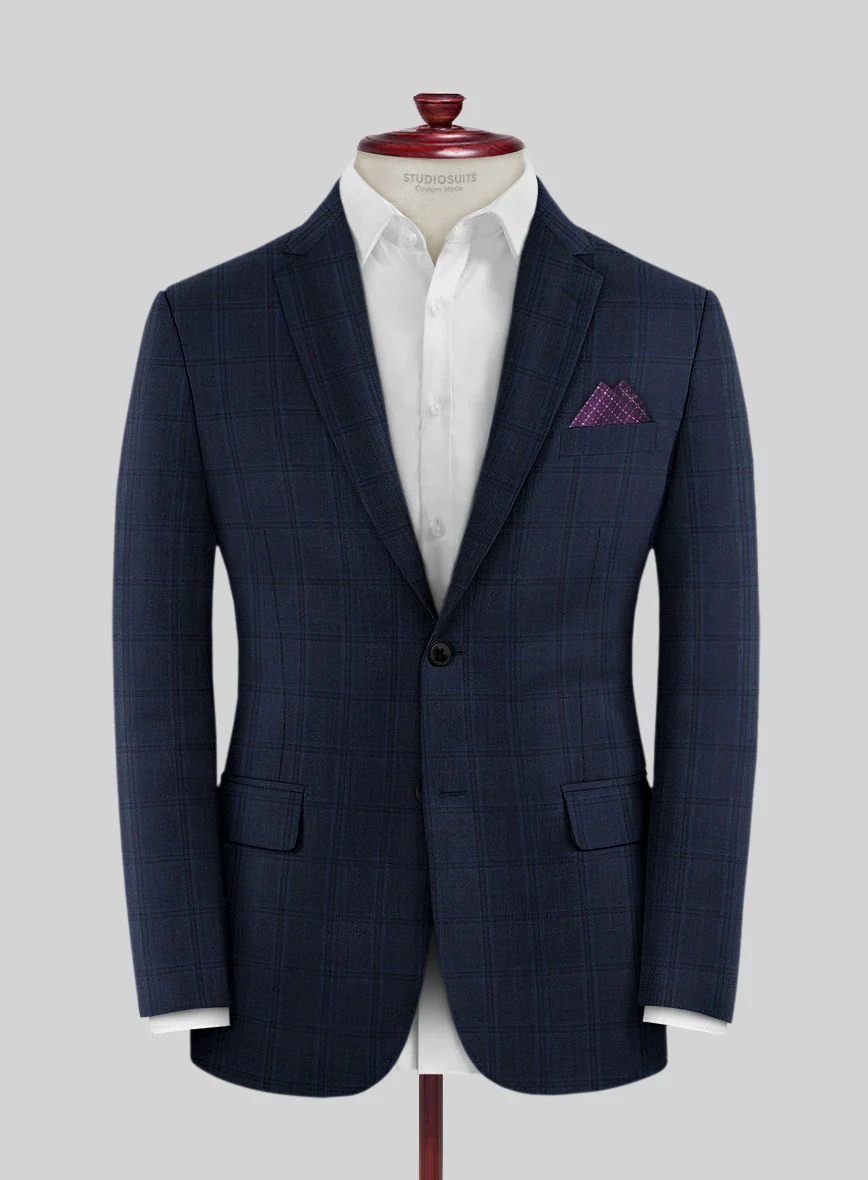 Reda Deep Cove Blue Checks Wool Suit - Image 3