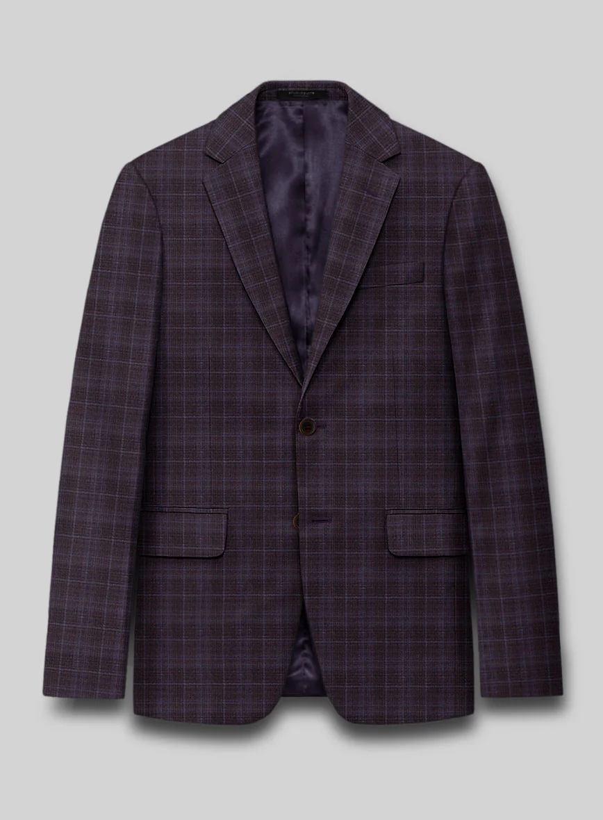 Reda Delgue Purple Checks Wool Suit - Image 2
