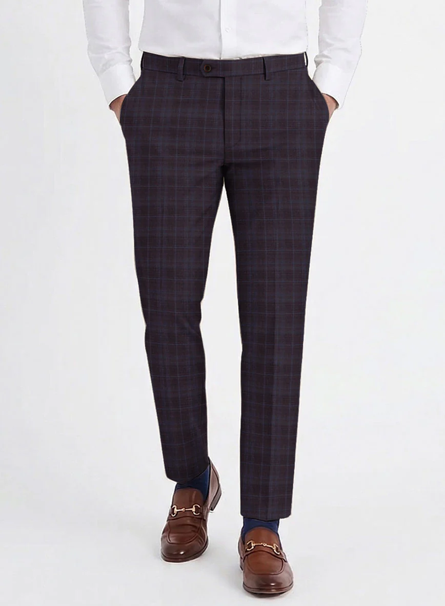 Reda Delgue Purple Checks Wool Suit - Image 5
