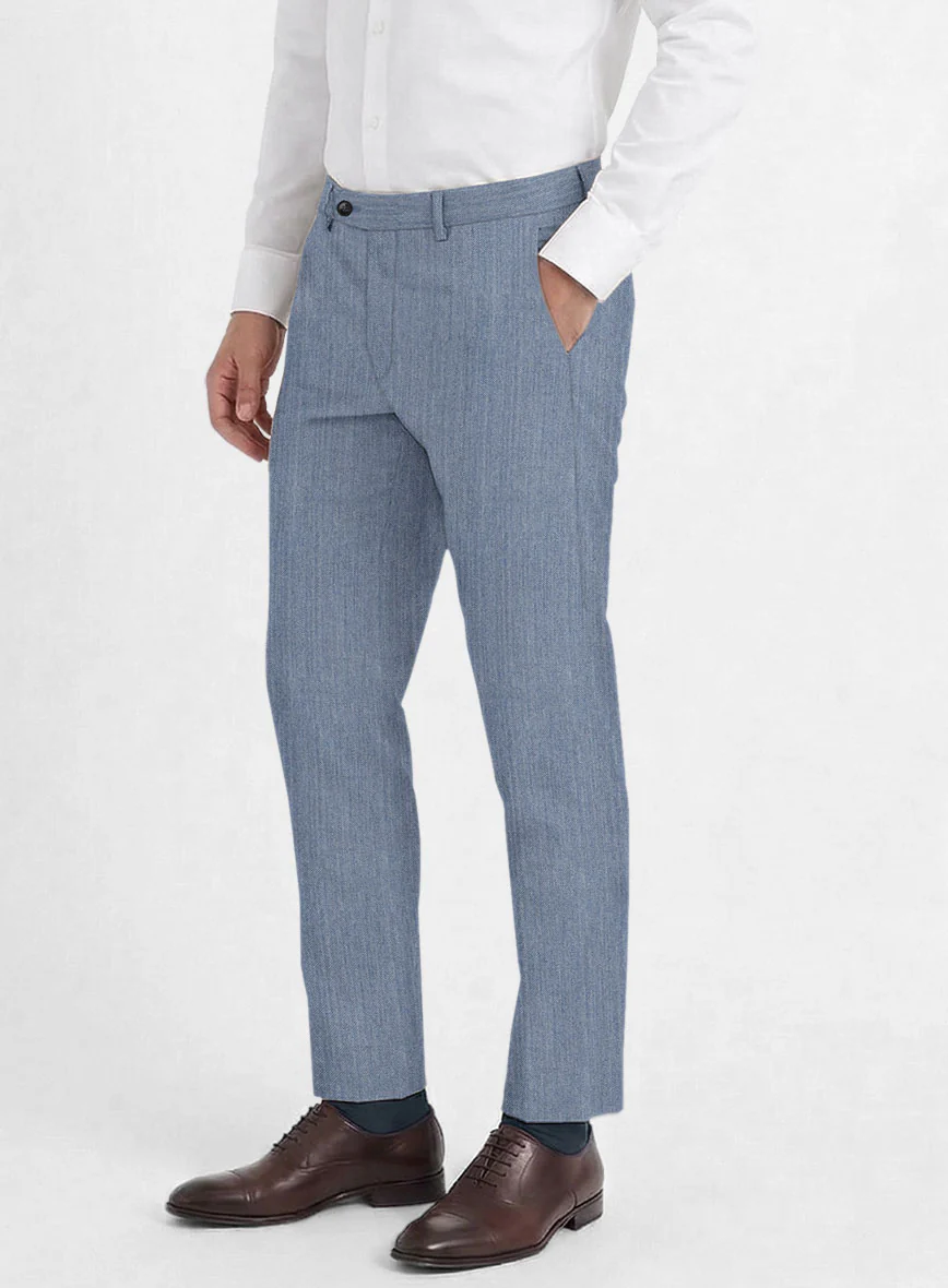 Reda Denim Light Blue Wool Pants - Image 2