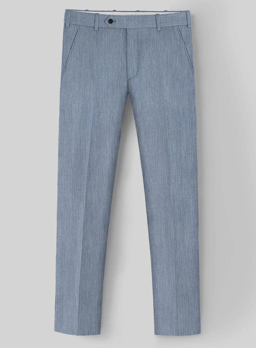 Reda Denim Light Blue Wool Pants - Image 3