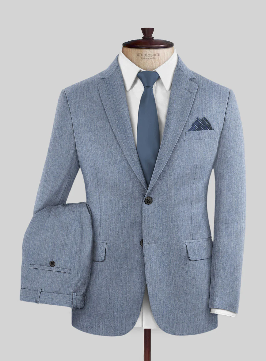Reda Denim Light Blue Wool Suit - Image 2