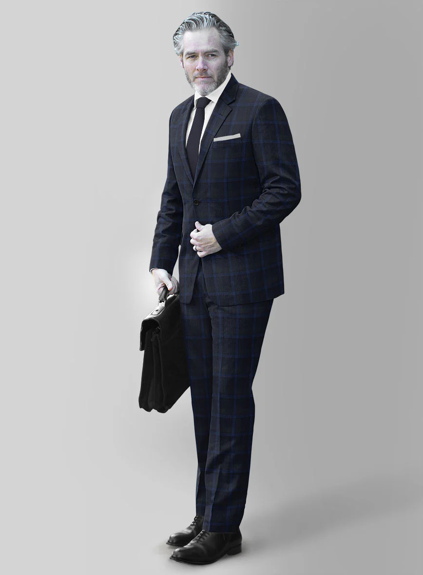 Reda Diesel Blue Checks Wool Suit - Image 2