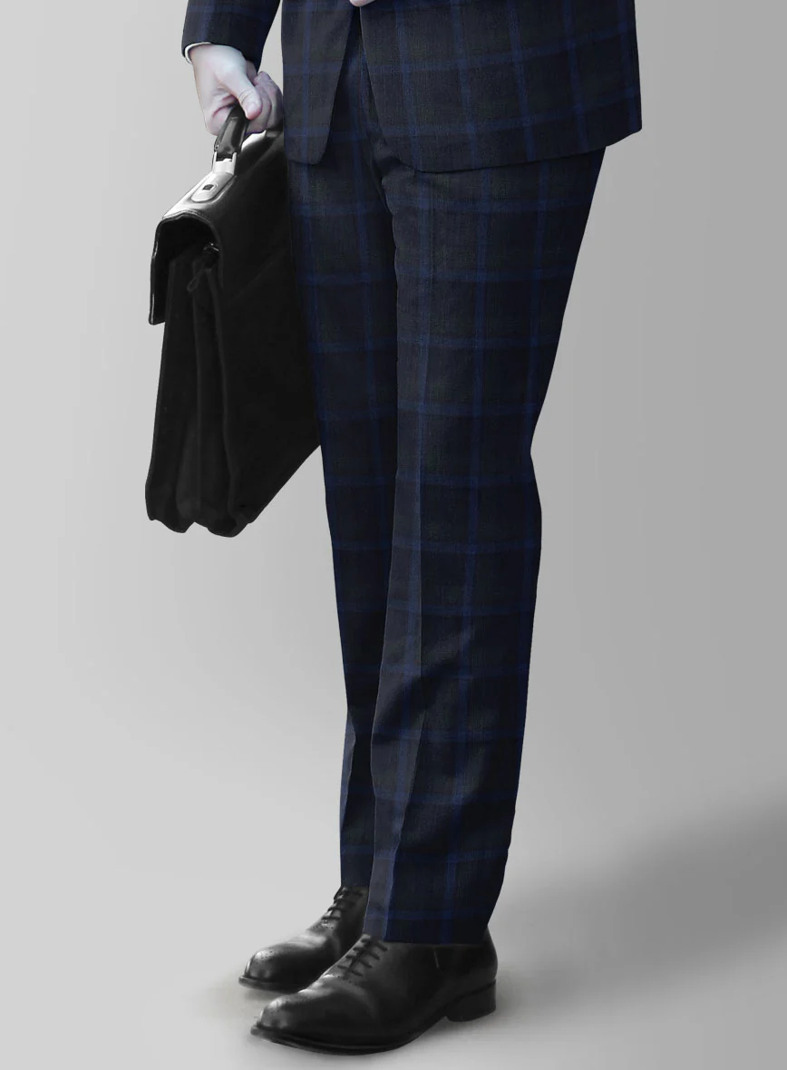 Reda Diesel Blue Checks Wool Suit - Image 4