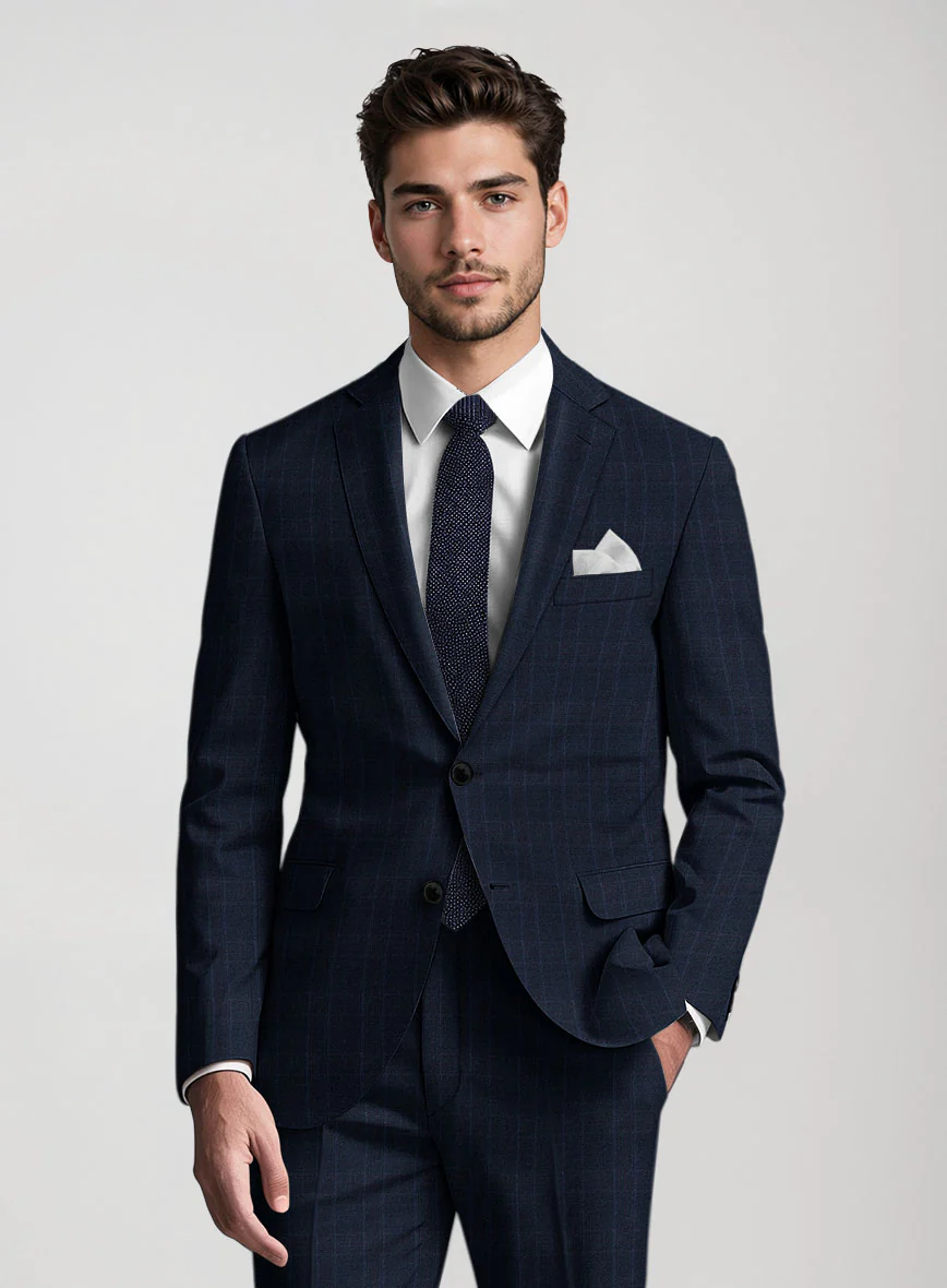 Reda Elian Blue Checks Wool Jacket - Image 2