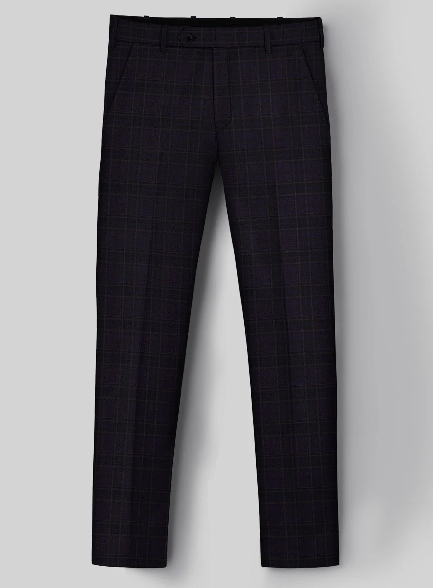 Reda Eralto Purple Checks Wool Pants - Image 2