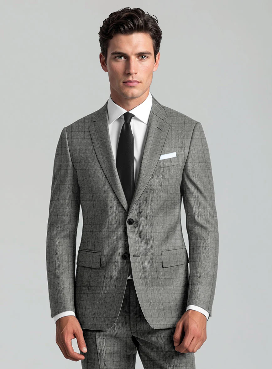 Reda Erlon Gray Checks Wool Suit - Image 4