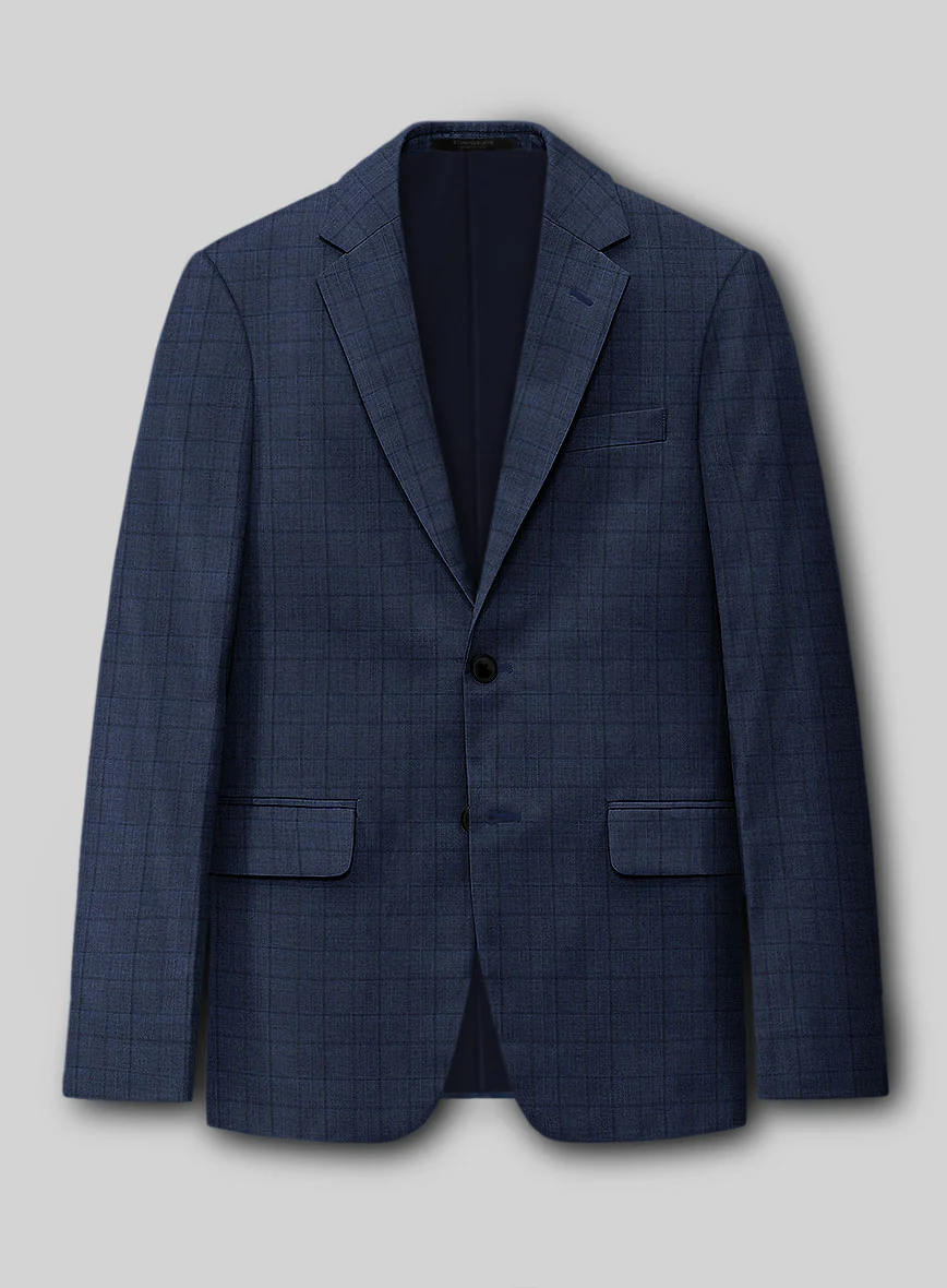 Reda Erlon Royal Blue Checks Wool Suit - Image 2