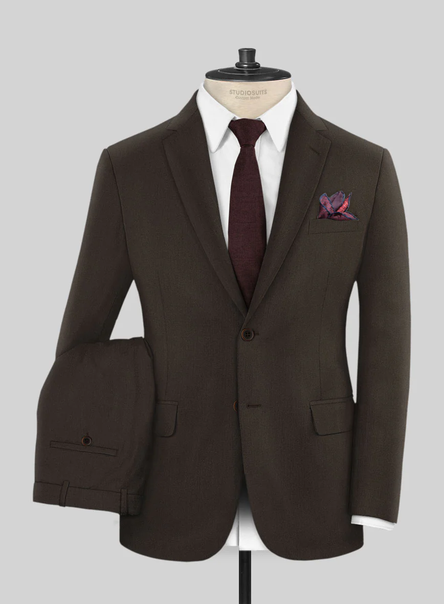 Reda Espresso Brown Wool Suit - Image 2