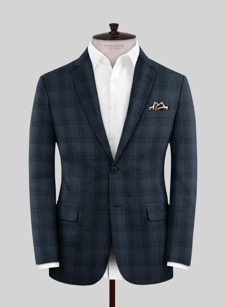Reda Faruco Blue Checks Wool Suit - Image 3