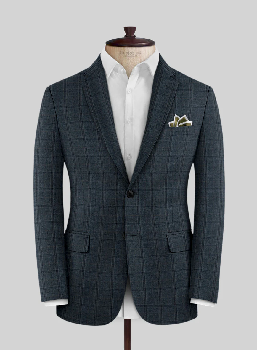 Reda Firefly Blue Checks Wool Suit - Image 3