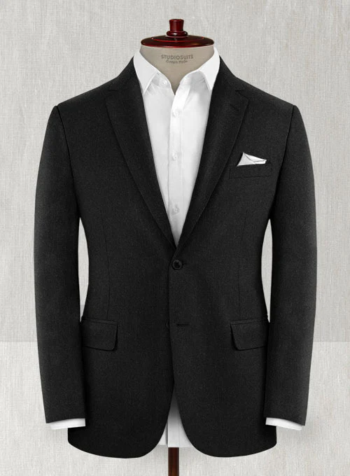 Reda Flannel Black Wool Suit - Image 2