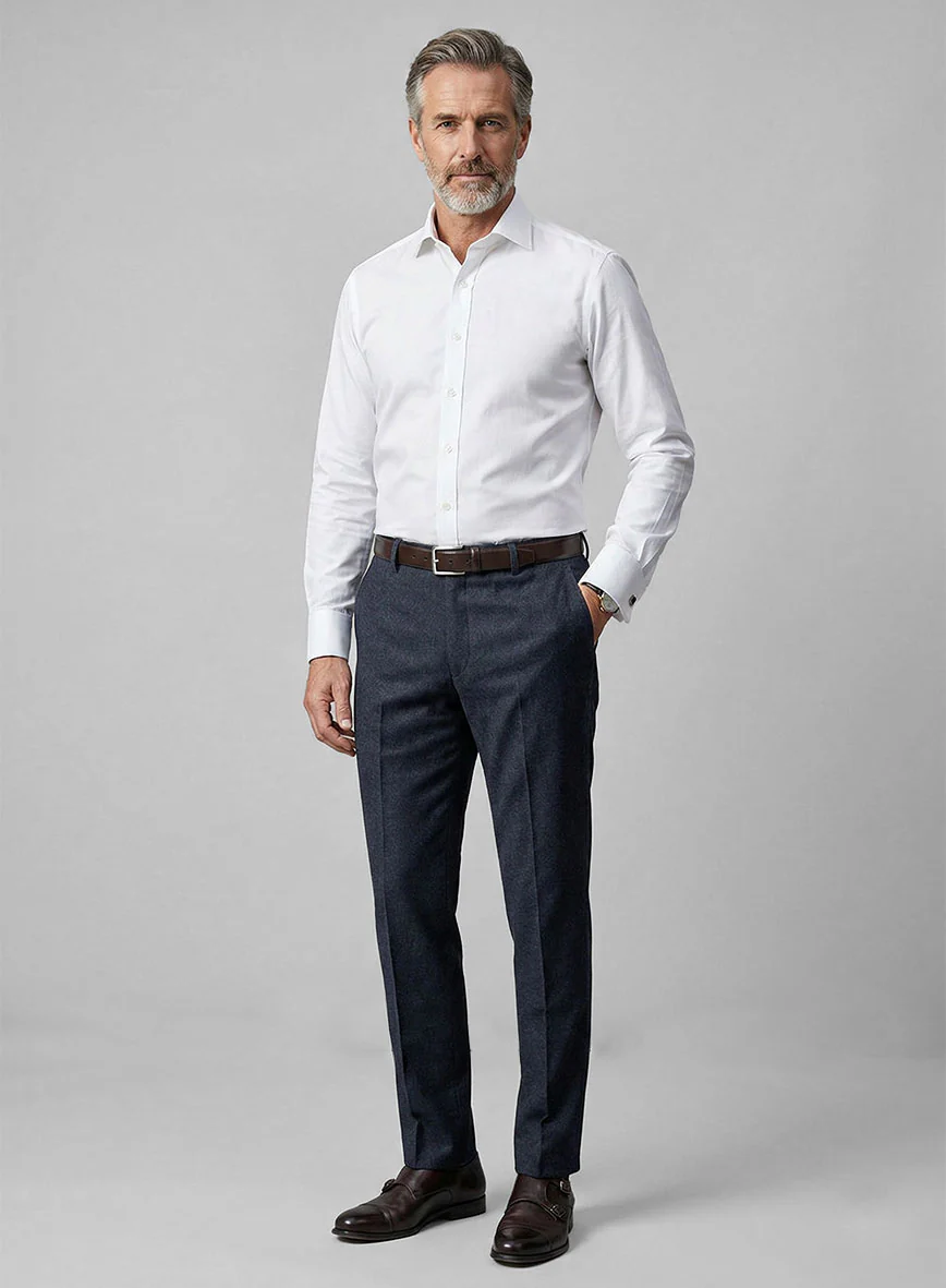 Reda Flannel Bont Blue Wool Pants - Image 3
