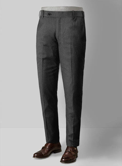 Reda Flannel Charcoal Wool Pants - Image 2