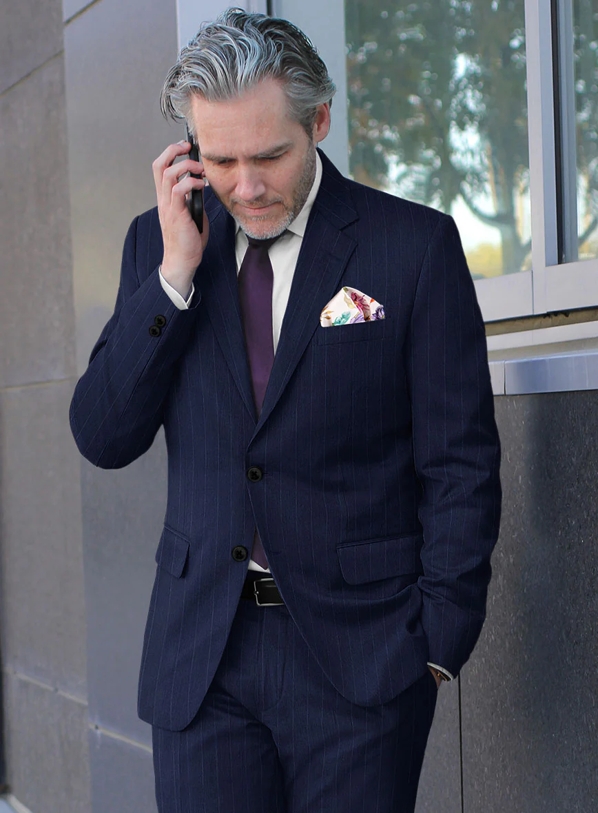 Reda Flexo Blue Stripe Wool Jacket - Image 2