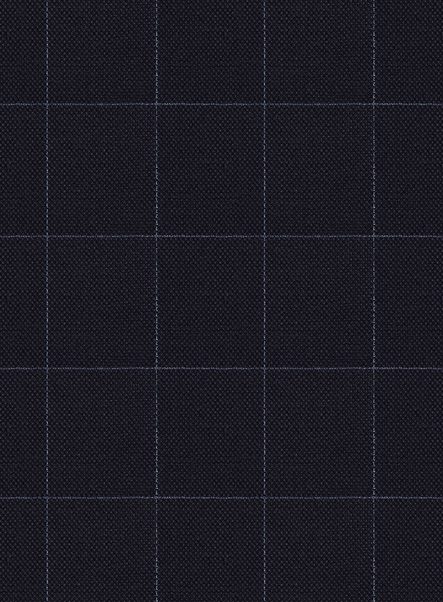 Reda Flexo Dark Blue Checks Wool Jacket - Image 3