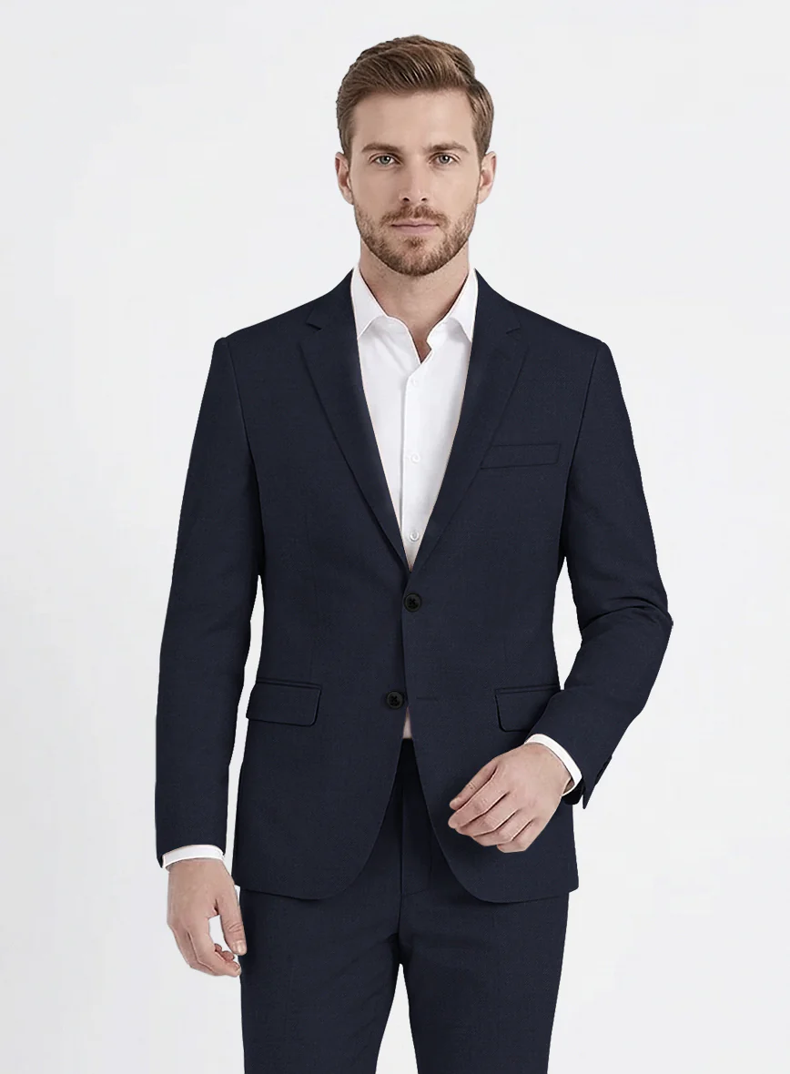 Reda Flexo Dark Midnight Blue Wool Suit - Image 3