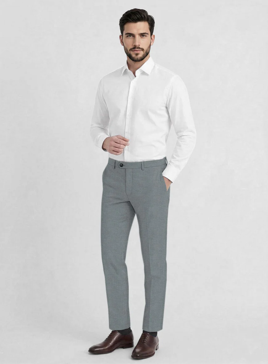 Reda Flexo Gray Blue Wool Pants - Image 3