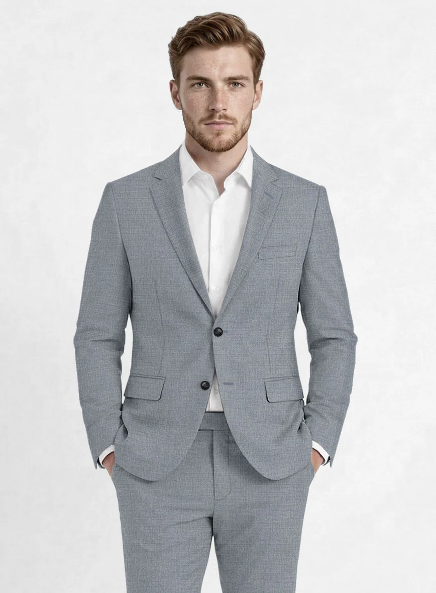 Reda Flexo Light Blue Gray Wool Jacket - Image 2