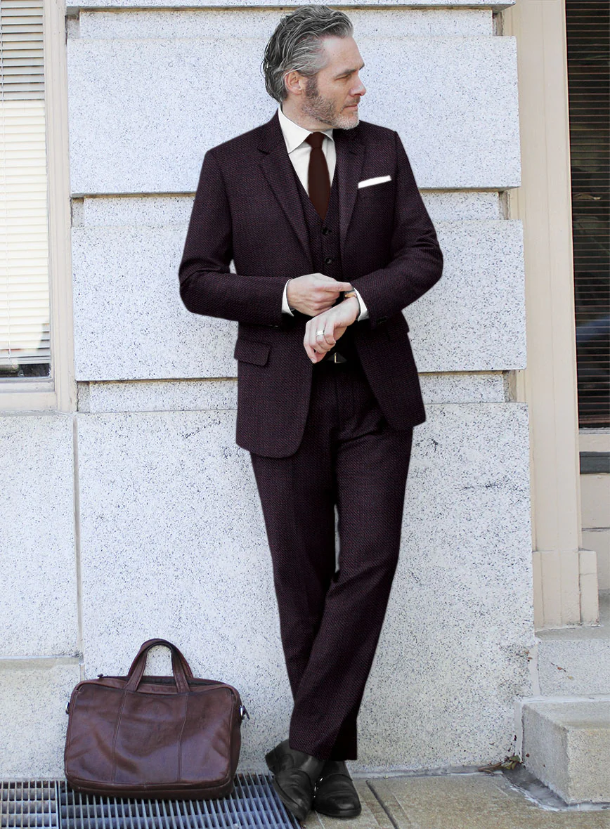 Reda Floura Maroon Wool Suit - Image 2