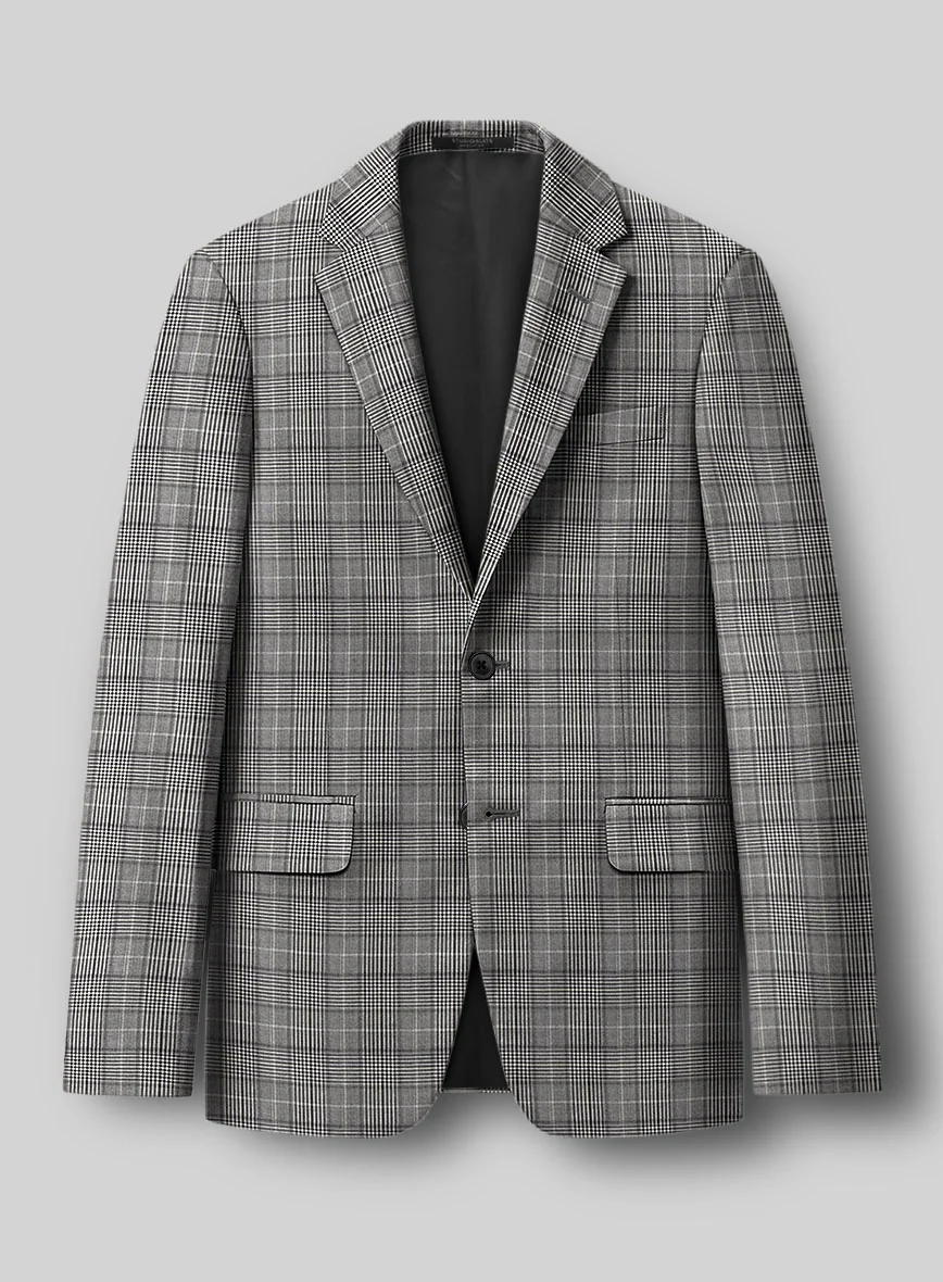 Reda Galie Gray Checks Wool Jacket - Image 2