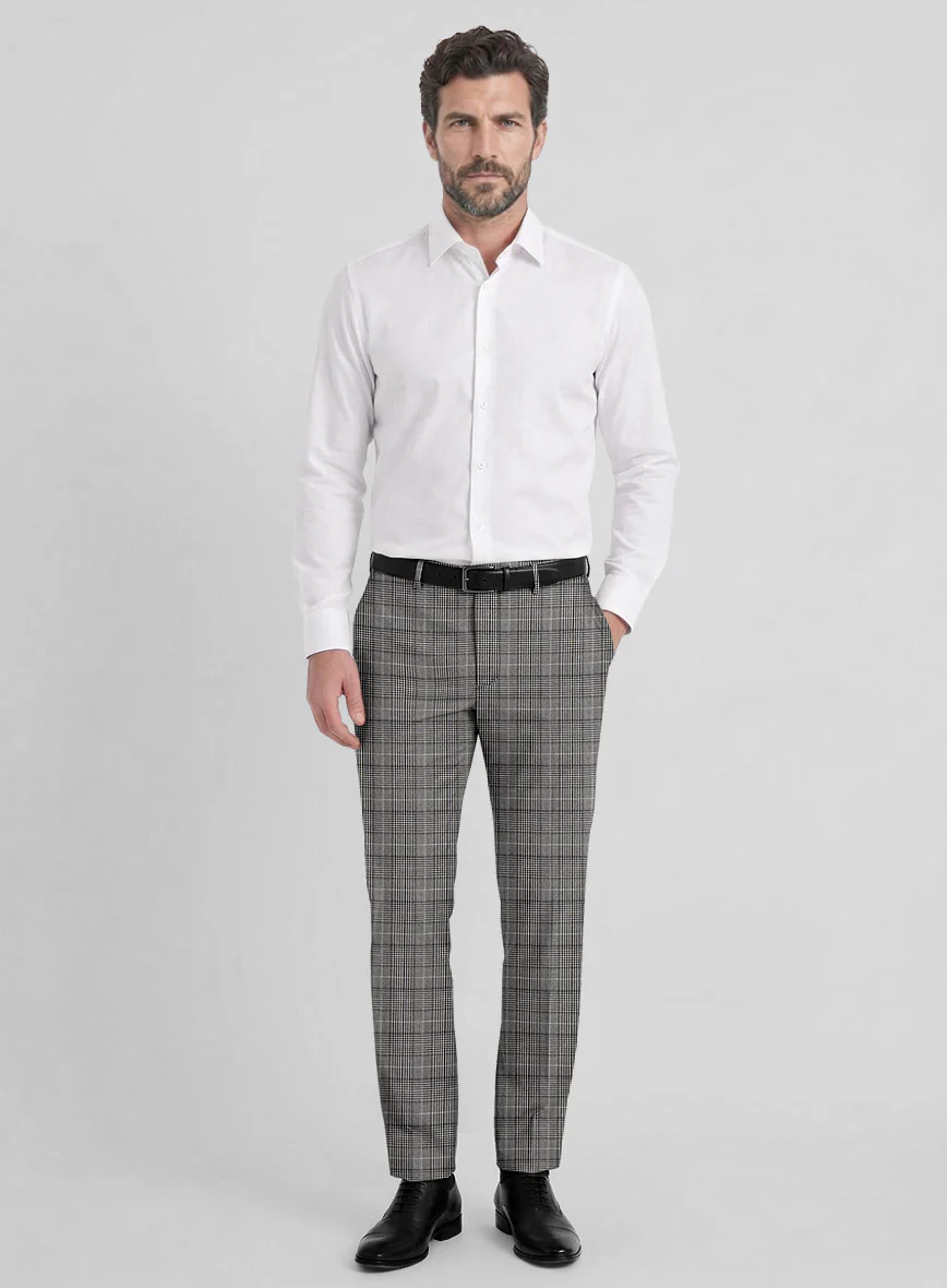 Reda Galie Gray Checks Wool Pants - Image 3
