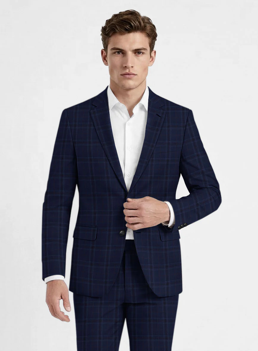 Reda Gulf Blue Checks Wool Jacket - Image 2