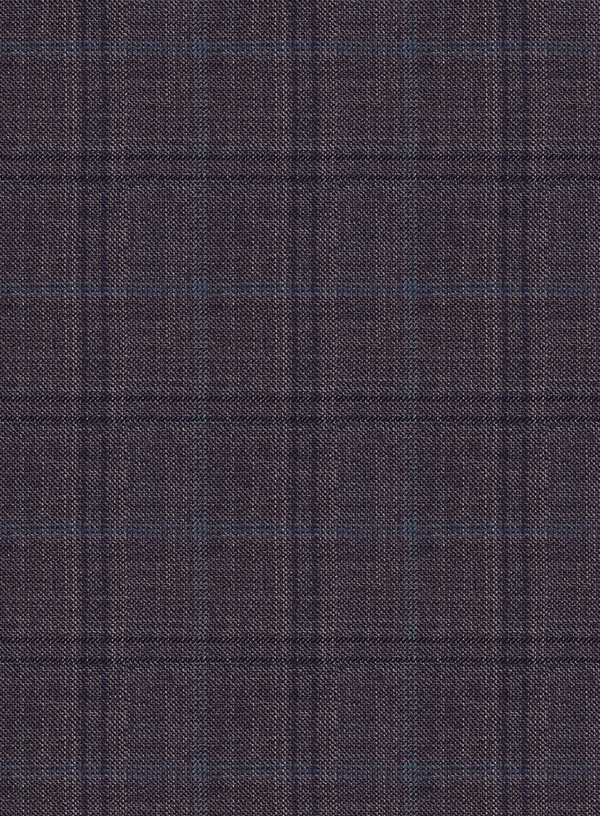 Reda Haze Purple Checks Wool Pants - Image 3