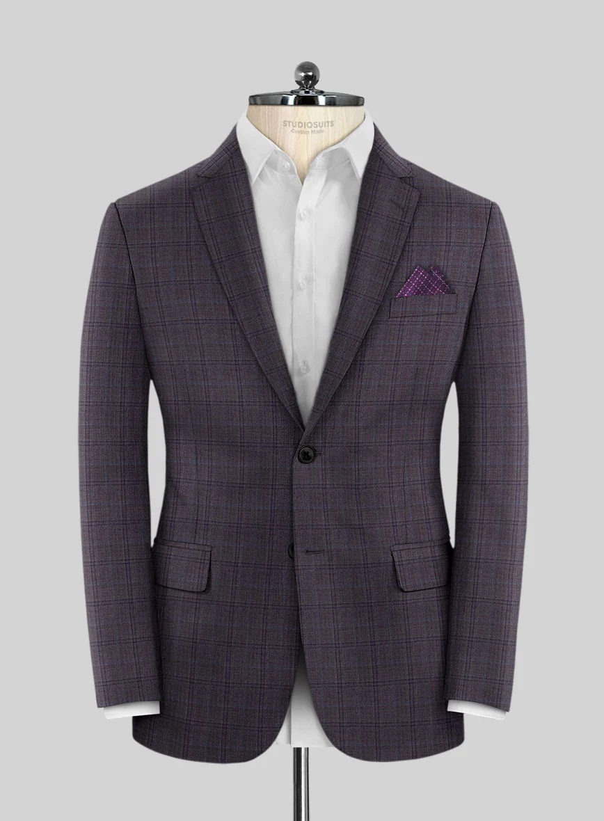 Reda Haze Purple Checks Wool Suit - Image 3