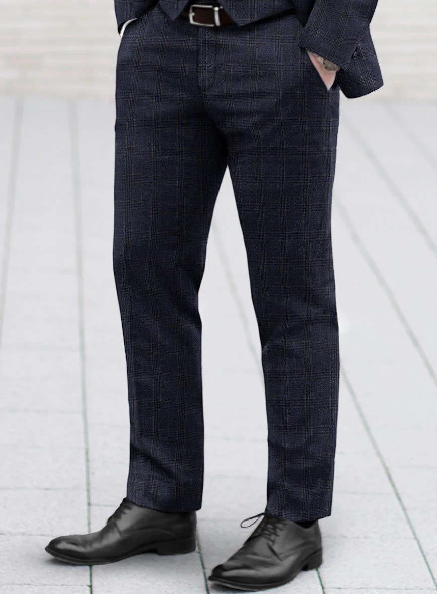 Reda Homio Dark Blue Checks Wool Suit - Image 4