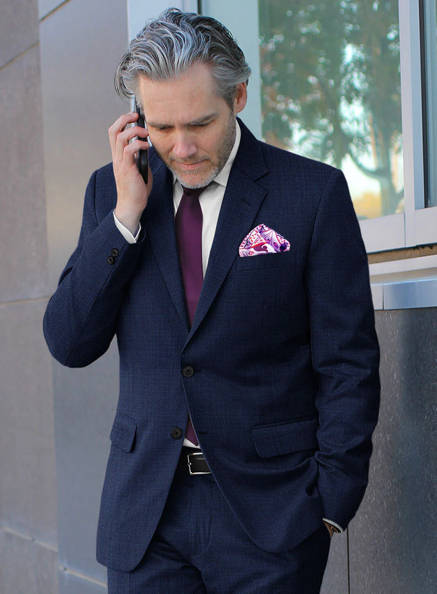 Reda Hopsack Blue Wool Jacket - Image 2