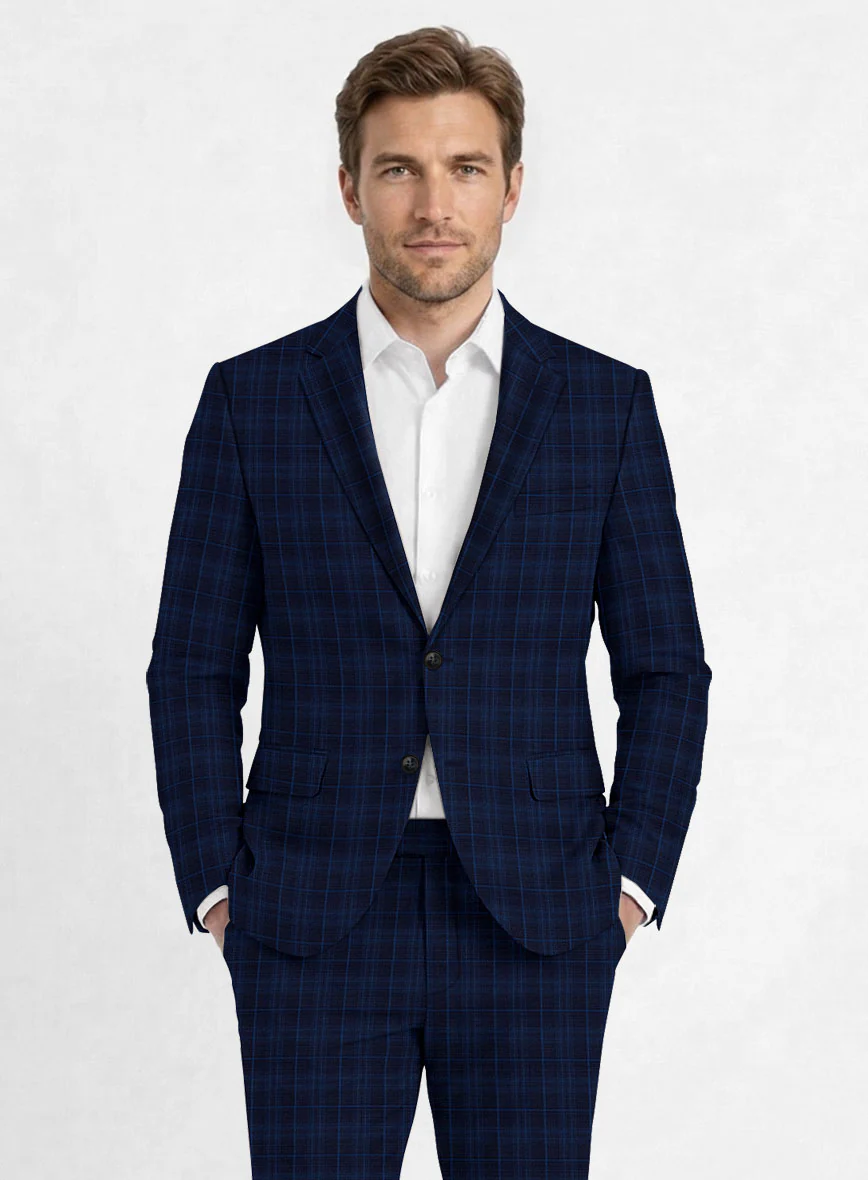 Reda Jagur Blue Checks Wool Jacket - Image 2