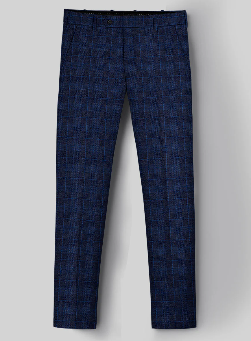Reda Jagur Blue Checks Wool Pants - Image 2