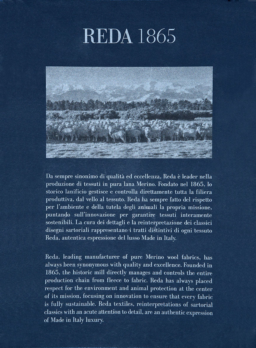 Reda Jeromi Dark Blue Checks Wool Pants - Image 4