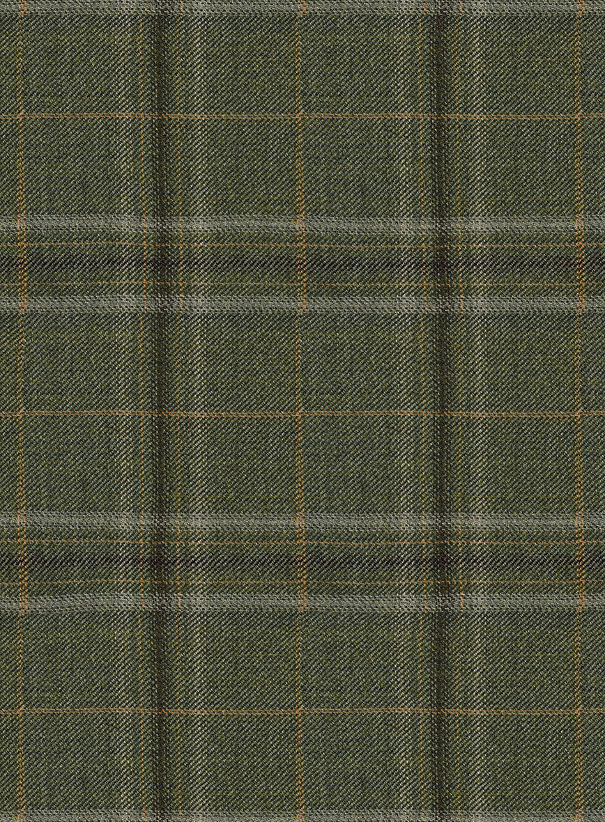 Reda Juniper Green Checks Wool Pants - Image 2