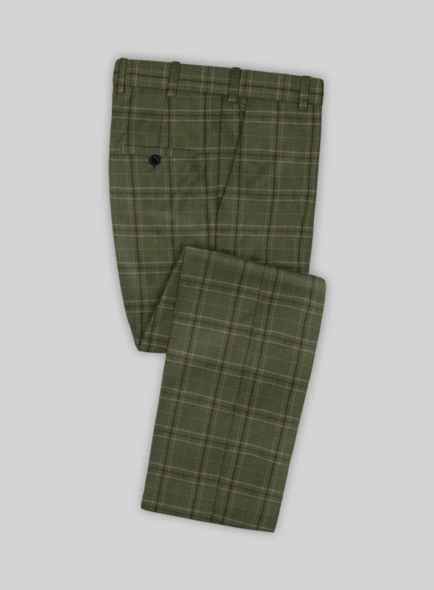 Reda Juniper Green Checks Wool Suit - Image 4
