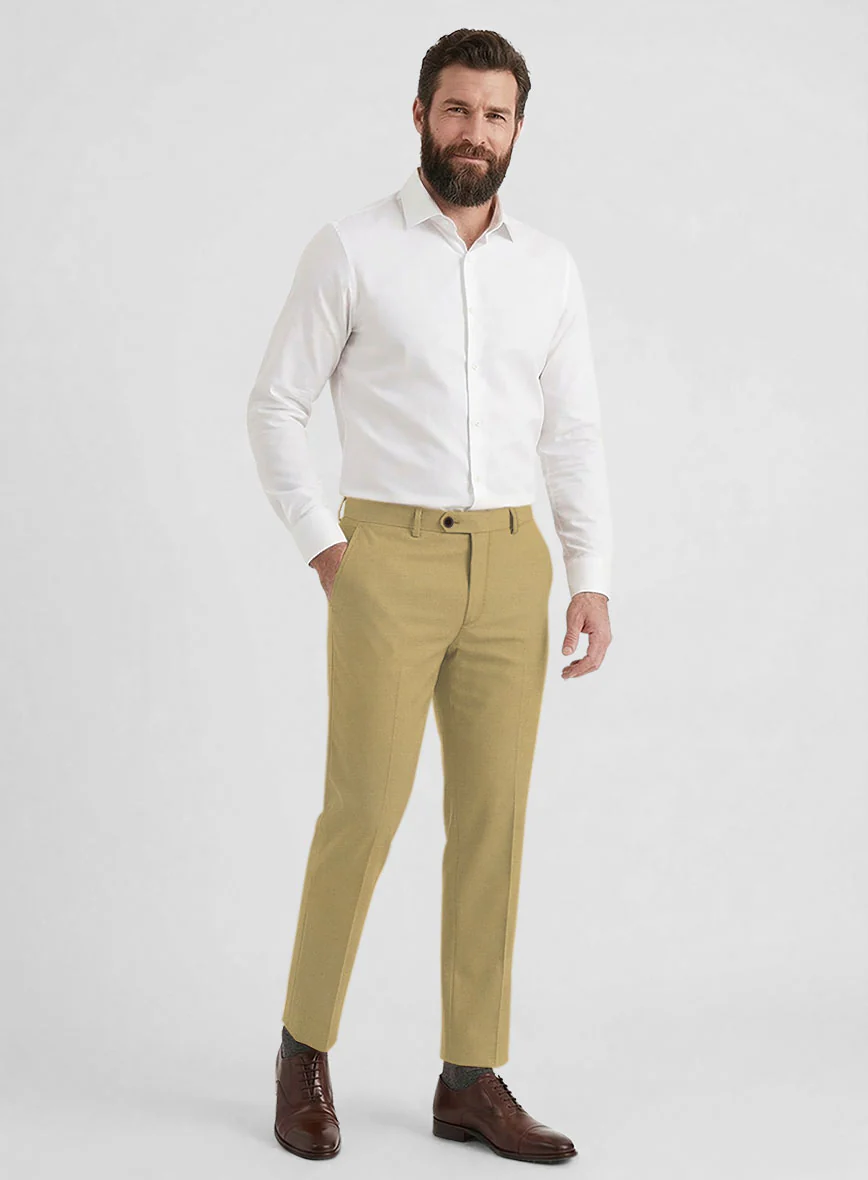 Reda Khaki Pure Wool Pants - Image 3