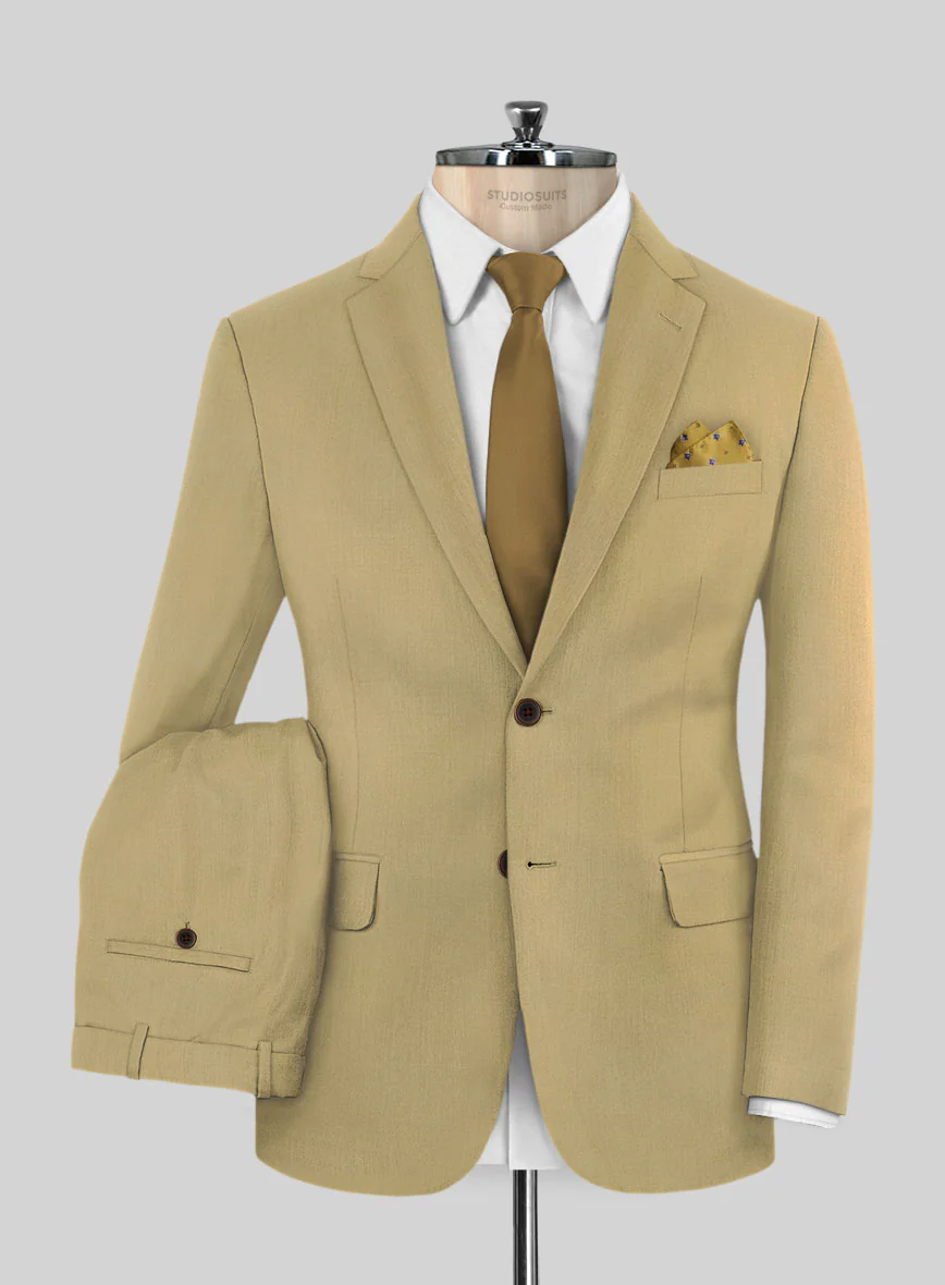 Reda Khaki Pure Wool Suit - Image 2