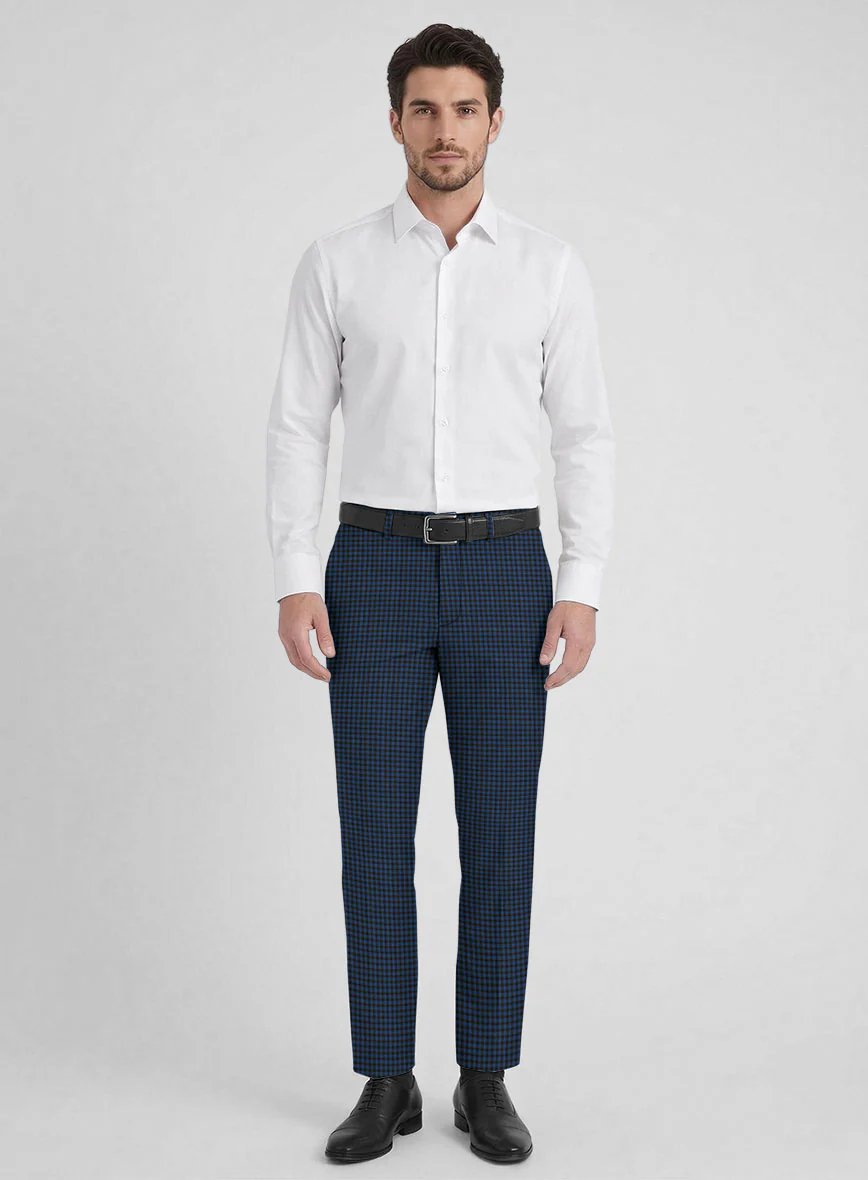 Reda Lapis Blue Checks Wool Suit - Image 7