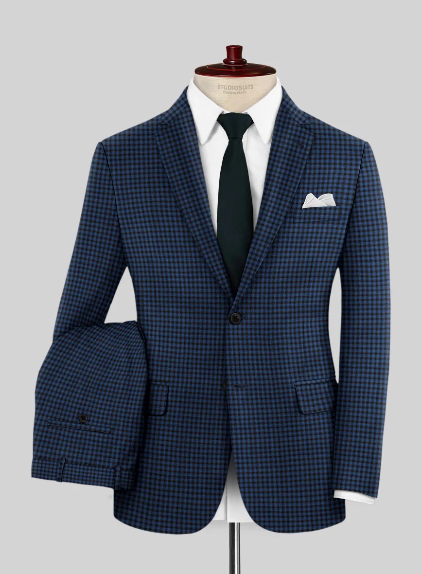 Reda Lapis Blue Checks Wool Suit - Image 2