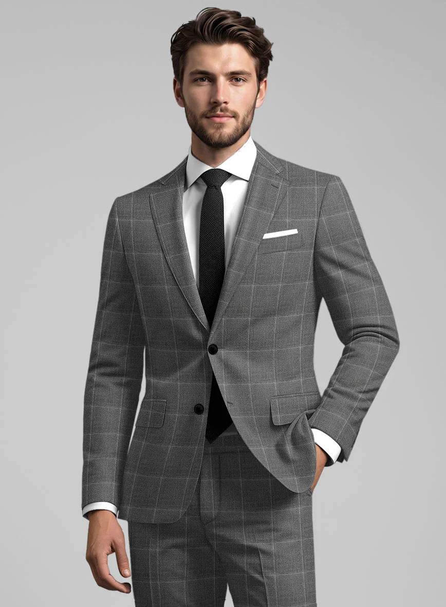 Reda Lindale Gray Checks Wool Jacket - Image 2