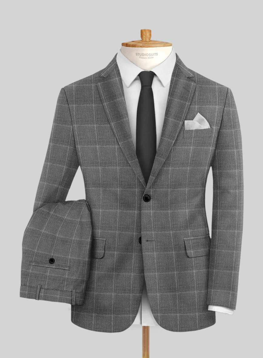 Reda Lindale Gray Checks Wool Suit - Image 2
