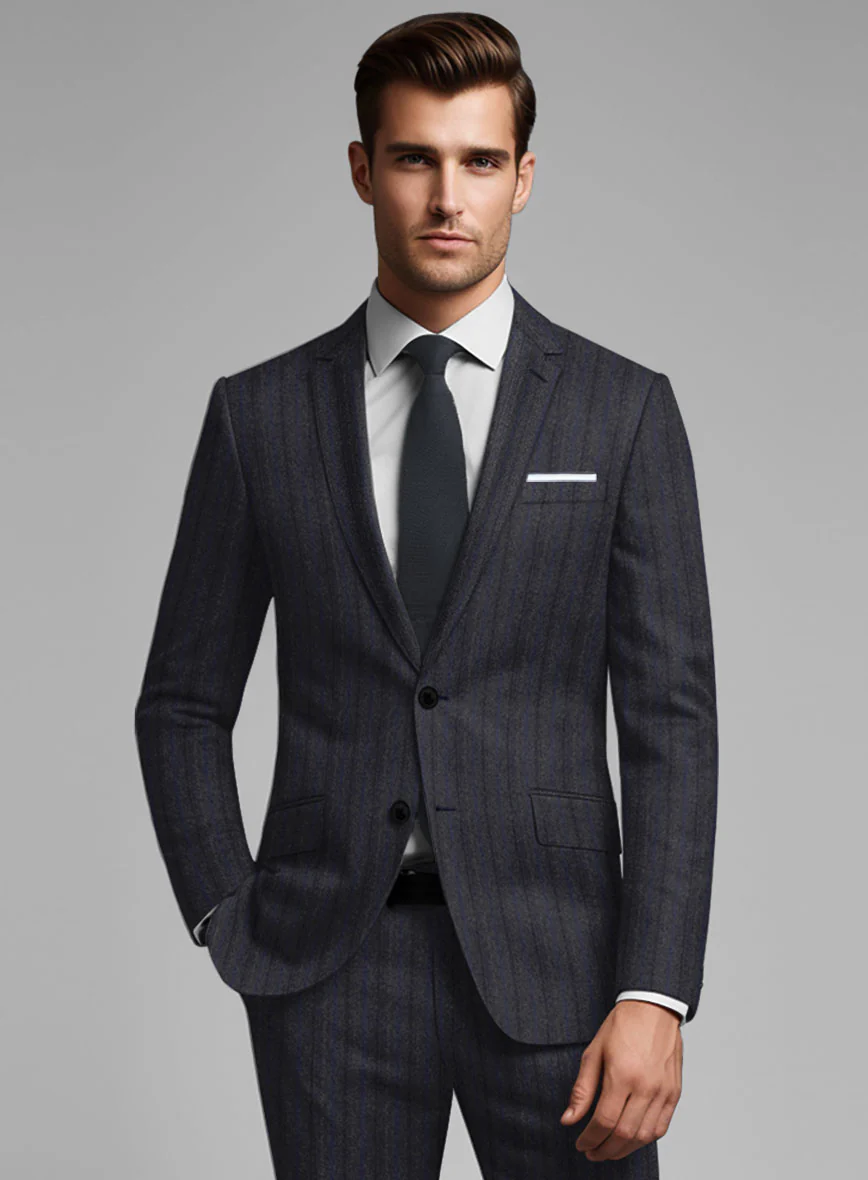Reda Liora Charcoal Stripe Wool Suit - Image 4