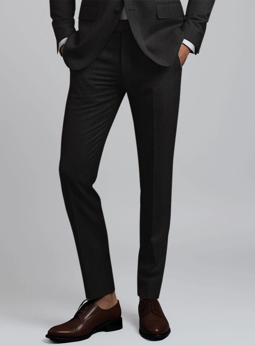 Reda Luman Black Stripe Wool Pants - Image 2