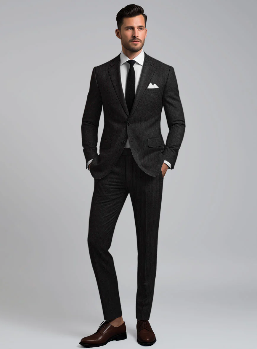 Reda Luman Black Stripe Wool Suit - Image 2