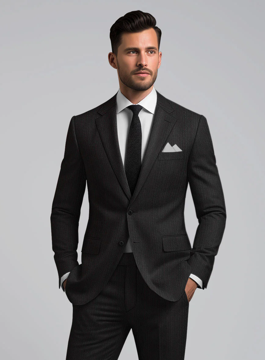 Reda Luman Black Stripe Wool Suit - Image 4