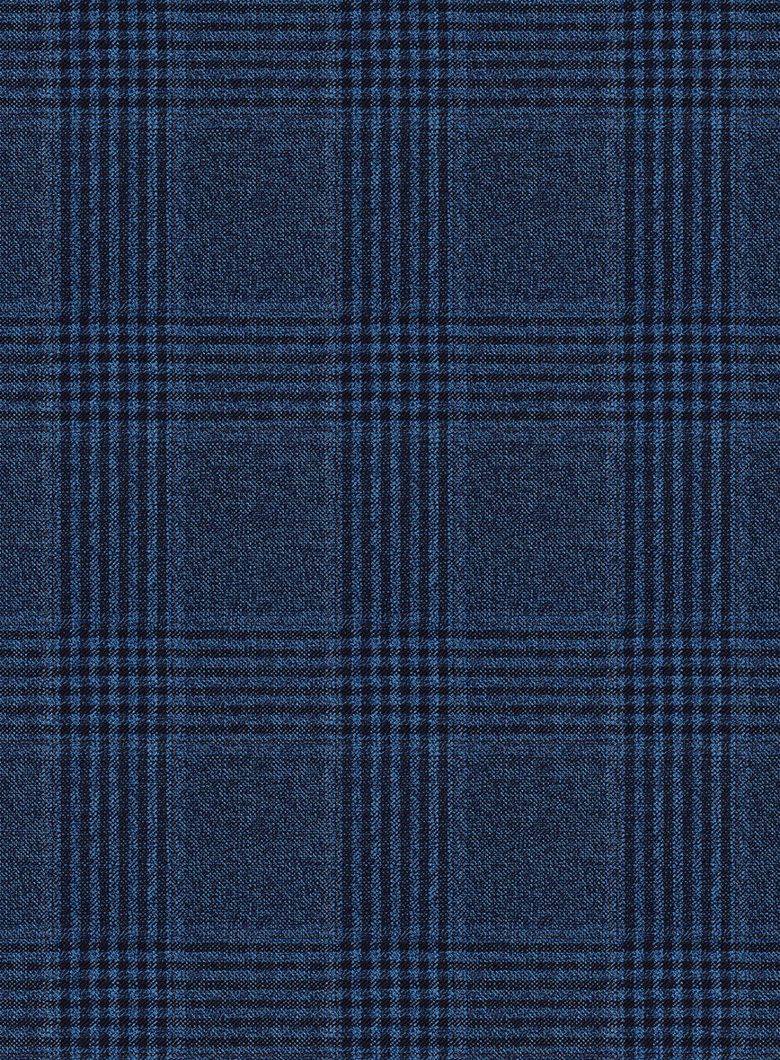 Reda Marine Blue Checks Wool Jacket - Image 2