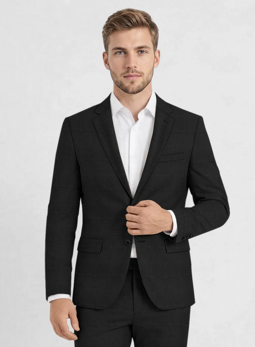 Reda Martes Black Checks Wool Jacket - Image 2