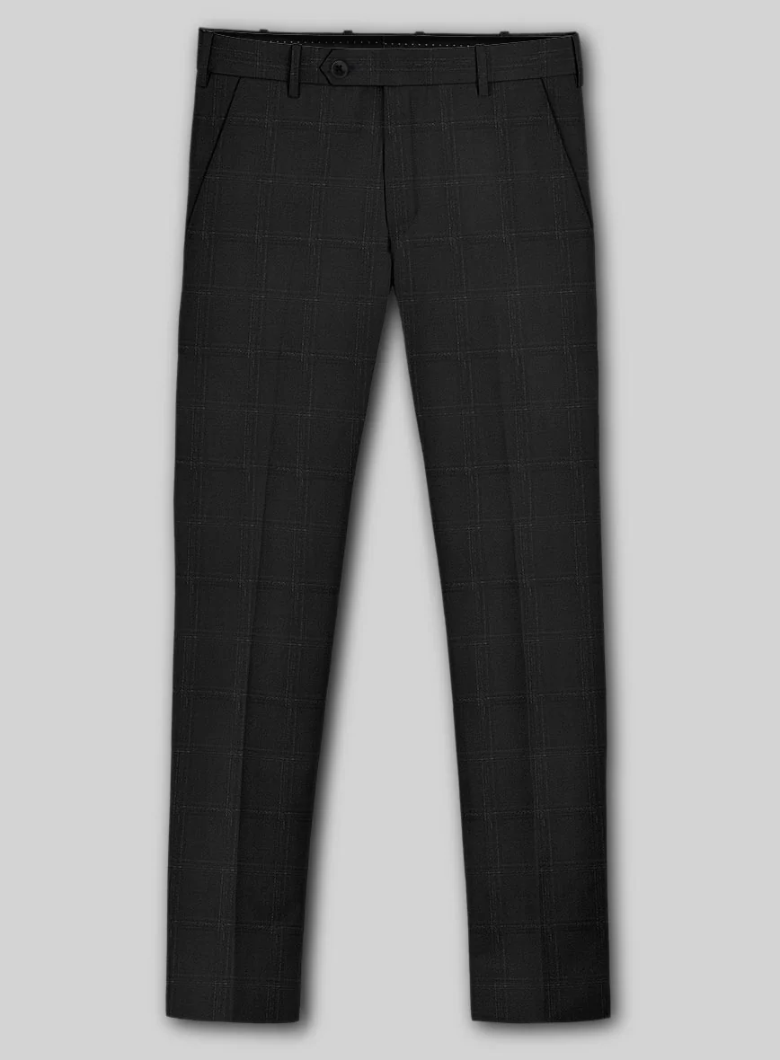 Reda Martes Black Checks Wool Pants - Image 2
