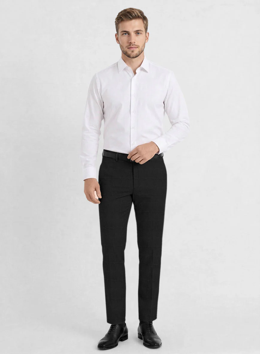 Reda Martes Black Checks Wool Pants - Image 3